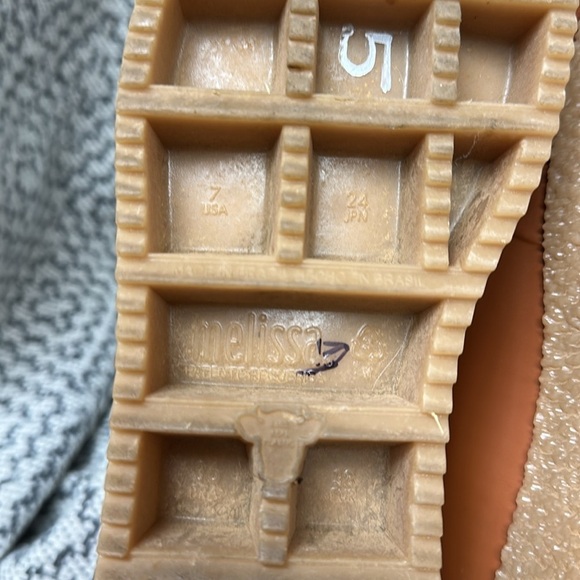 Melissa Puzzle Ad Platform Peep Toe brown Shoes size 7 - Picture 7 of 8